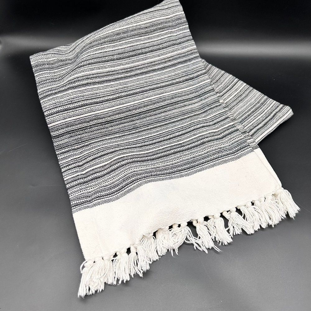 Cannon Black and White 100% Cotton Table Runner 12.5” x 72” (3)